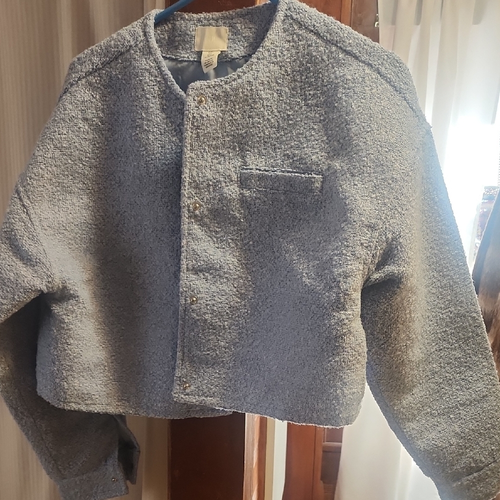 Textured Blue Jacket H&M